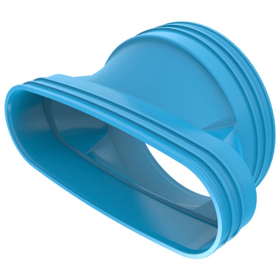 Verloopstuk lijm PVC luchtverdeelsysteem VENTIZA blauw (235x80mm)xØ160mm mof/mof
