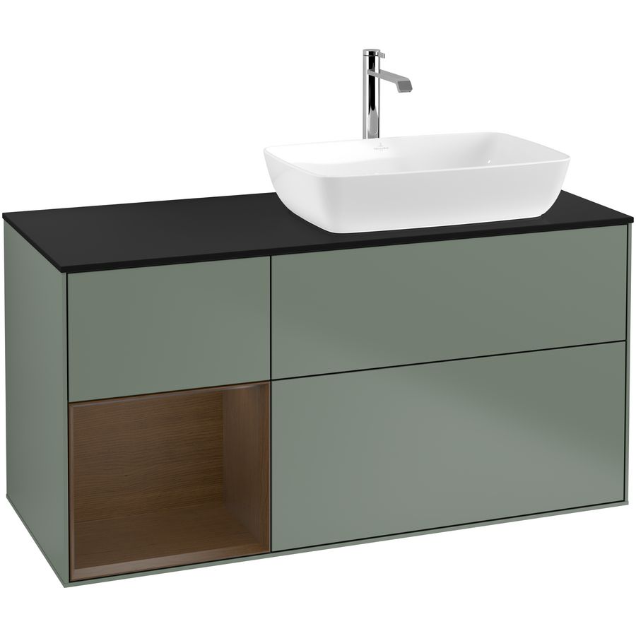Wastafelonderkast Finion 1200x603x501mm Olive Matt Lacquer G802GNGM