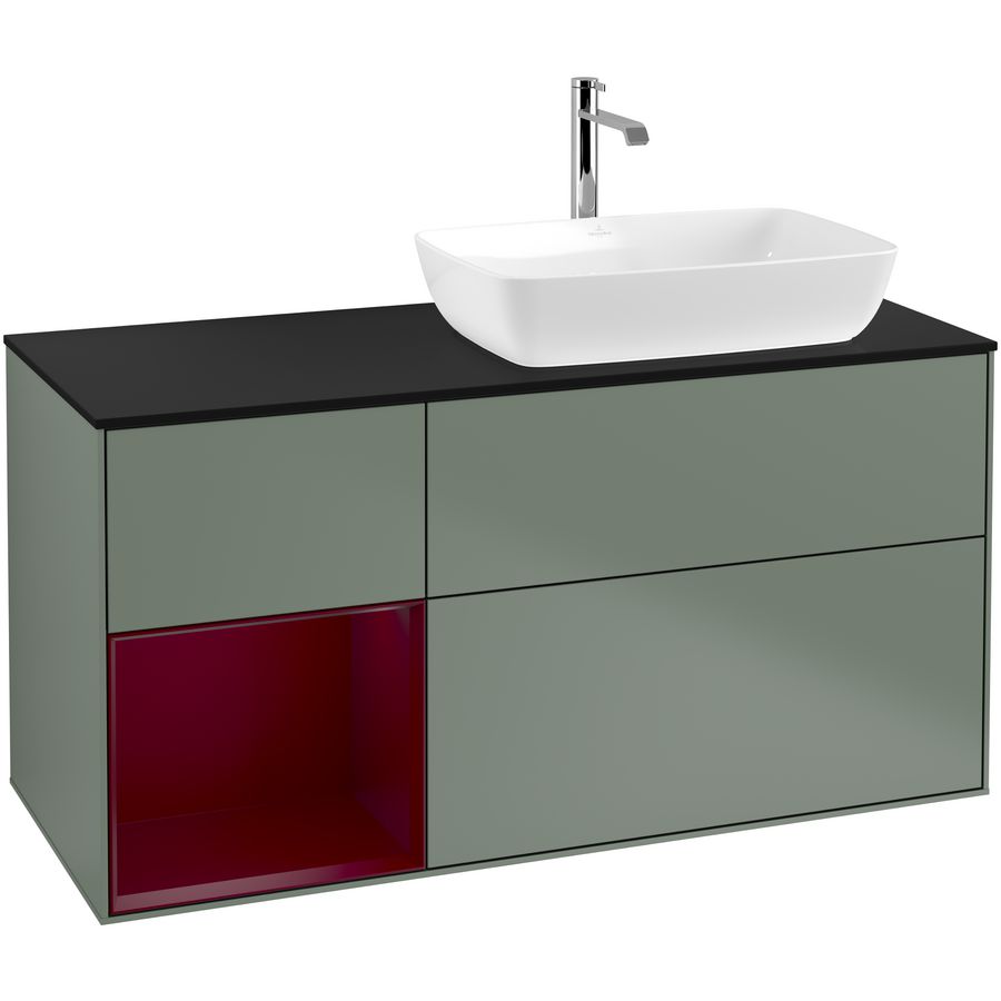 Wastafelonderkast Finion 1200x603x501mm Olive Matt Lacquer G802HBGM