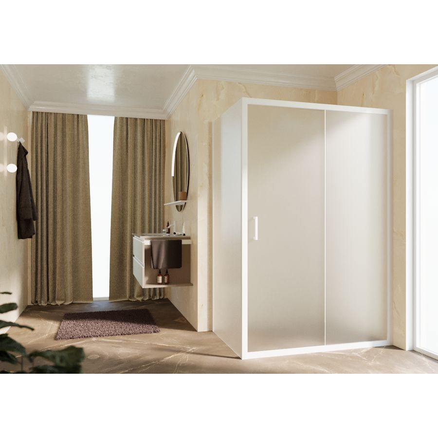 Deur Zeph 2.0 2P 114 Verst. 114-120 Cm Satin Glas Wit Mat