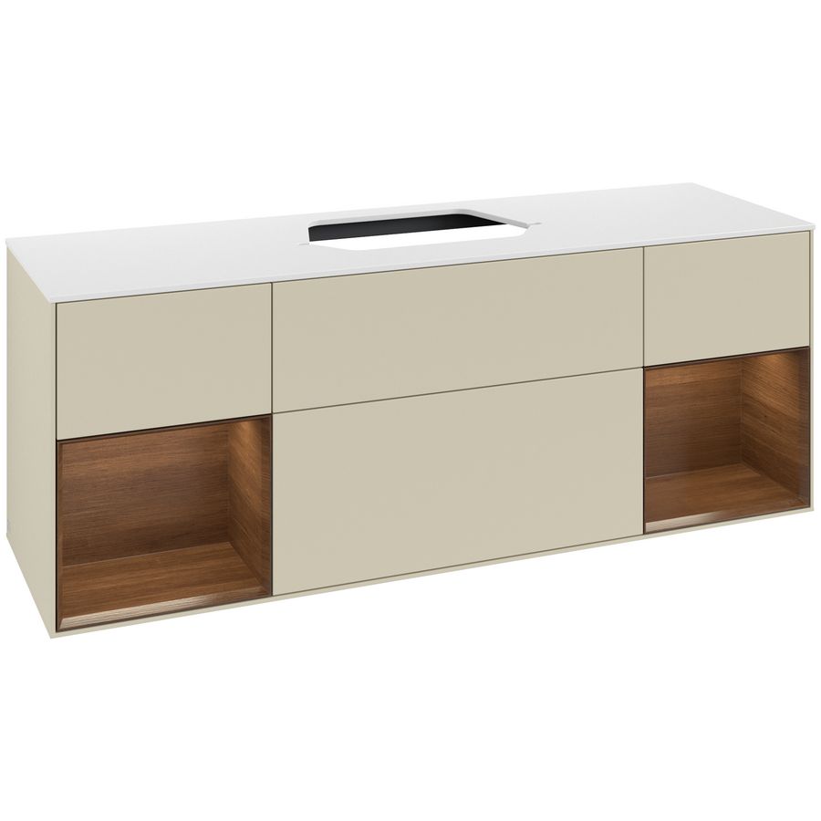 Wastafelonderkast Finion 1600x603x501mm S.Grey Matt Lacquer G451GNHJ