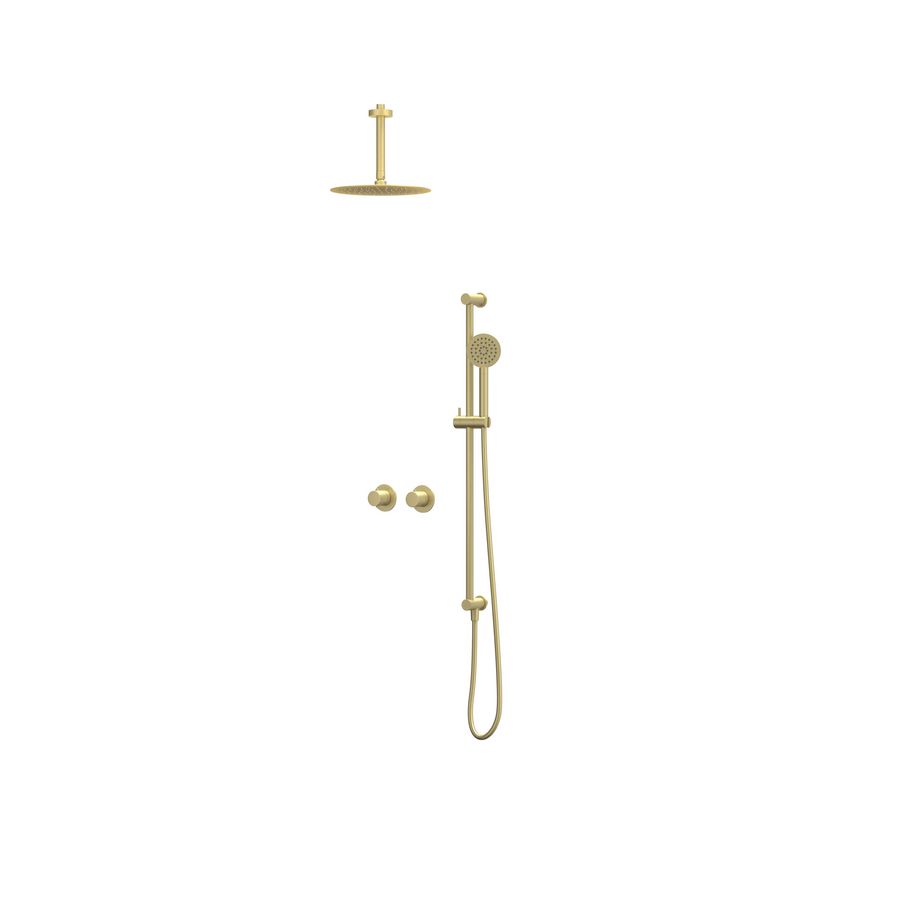 Afbouwdeel regendouche IVY combiset Bond 3 inbouwthermostaat symmetry gebor. mat goud CSB3EXMPCBBB excl. inbouwbox