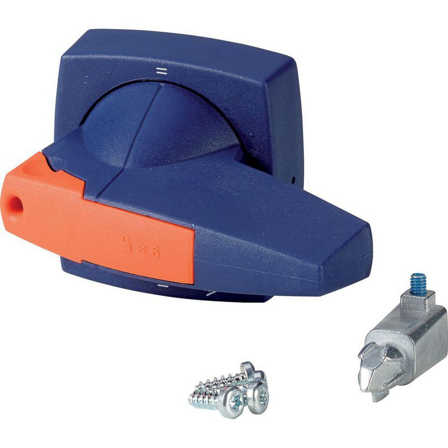 Draaigreep voor omschakelmechaniek 6mm blauw hangslot