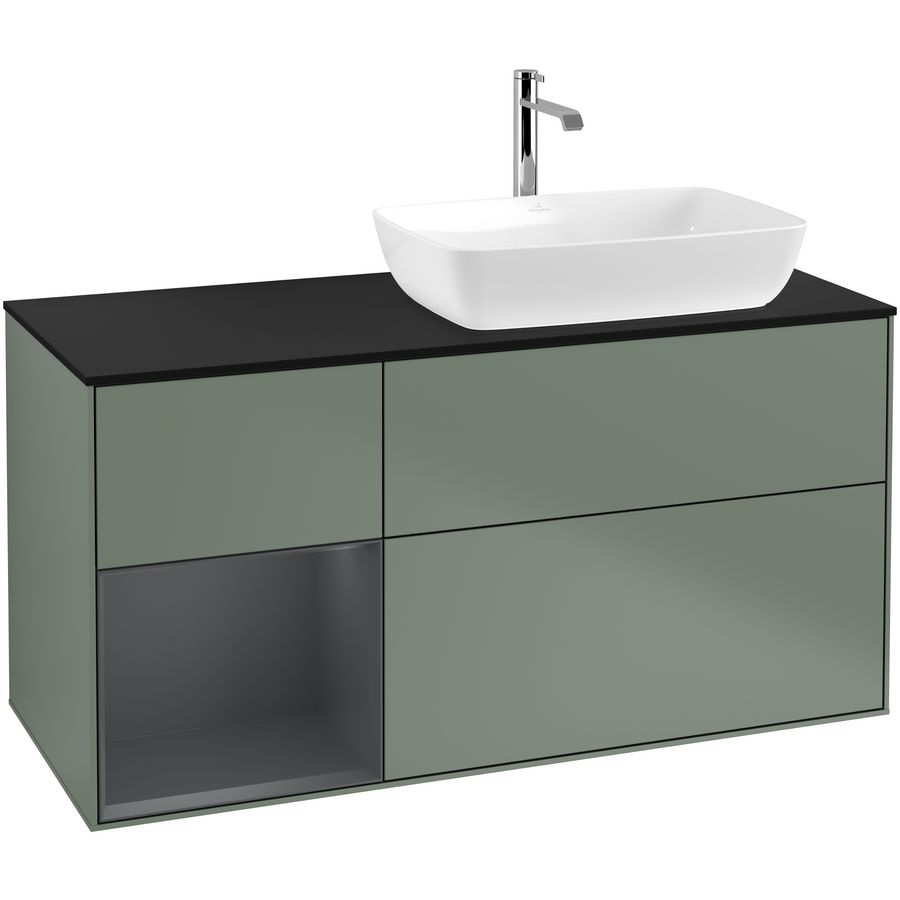 Wastafelonderkast Finion 1200x603x501mm Olive Matt Lacquer G802HGGM