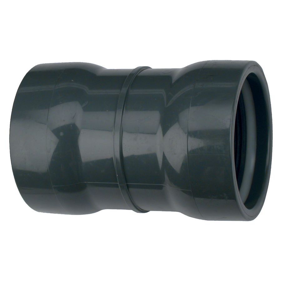 Steekmof manchet PVC druk 90mm PN10 donkergrijs