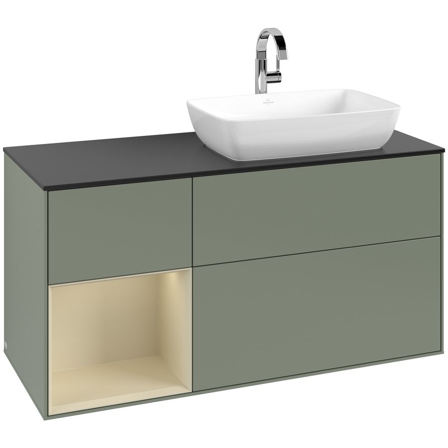 Wastafelonderkast Finion 1200x603x501mm Olive Matt Lacquer G802HJGM