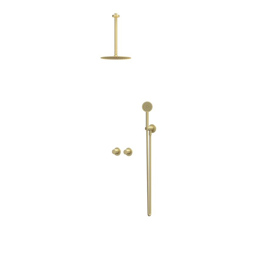 Afbouwdeel regendouche IVY combiset Bond 3 inbouwthermostaat symmetry gebor. mat goud CSB3EXMPCBCA excl. inbouwbox