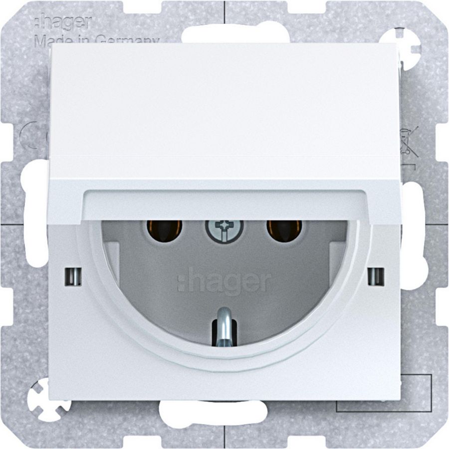 SCHUKO-wandcontactdoos vergrend.afd. steekkl. A.x/C.x wit gl