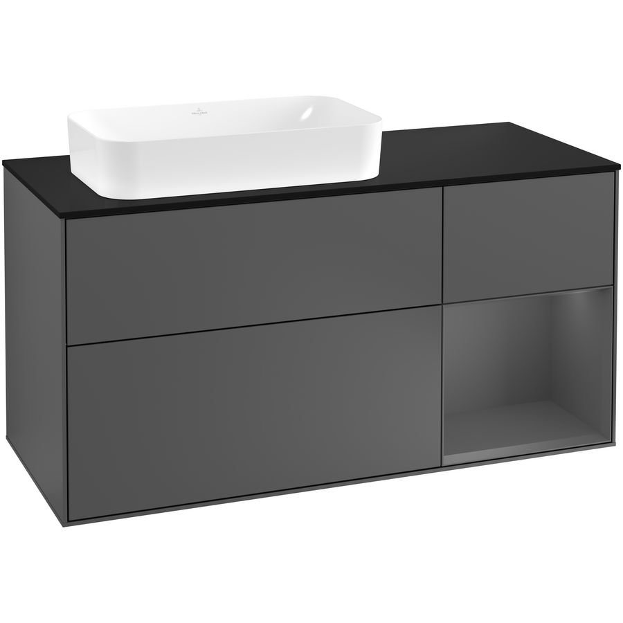 Wastafelonderkast Finion 1200x603x501mm Antr. Matt Lacquer F282GKGK