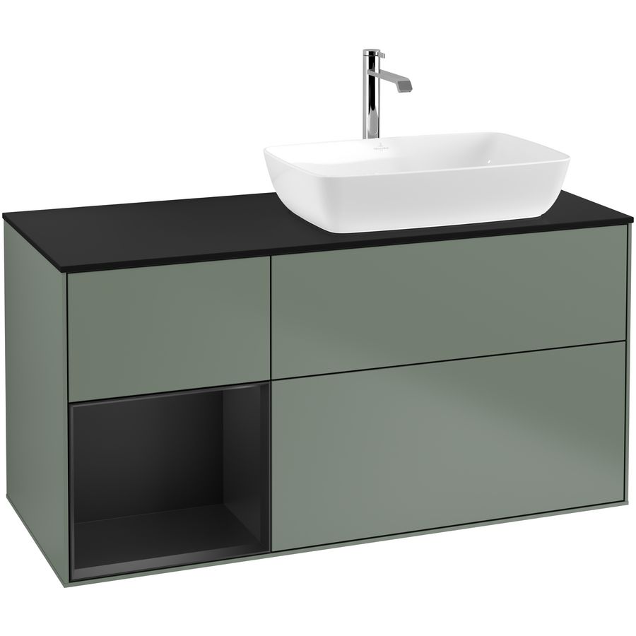 Wastafelonderkast Finion 1200x603x501mm Olive Matt Lacquer G802PDGM