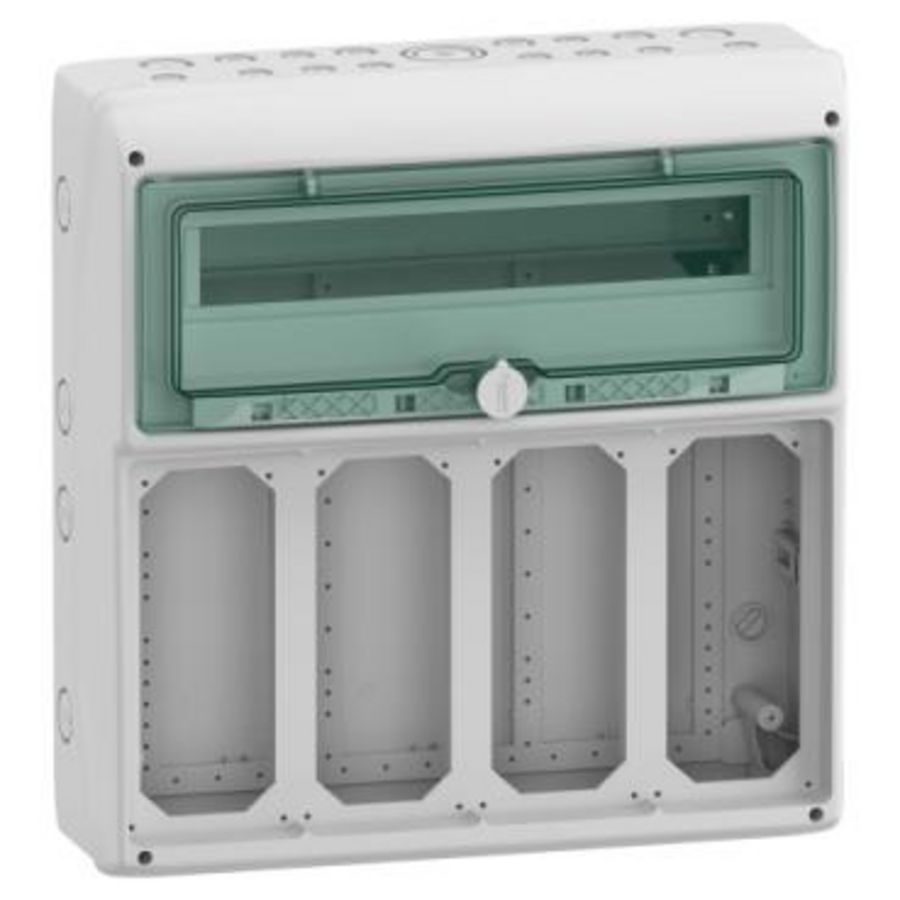 Verdeler contactdoos combinatie 1x18 mod 4 openingen 103x225mm