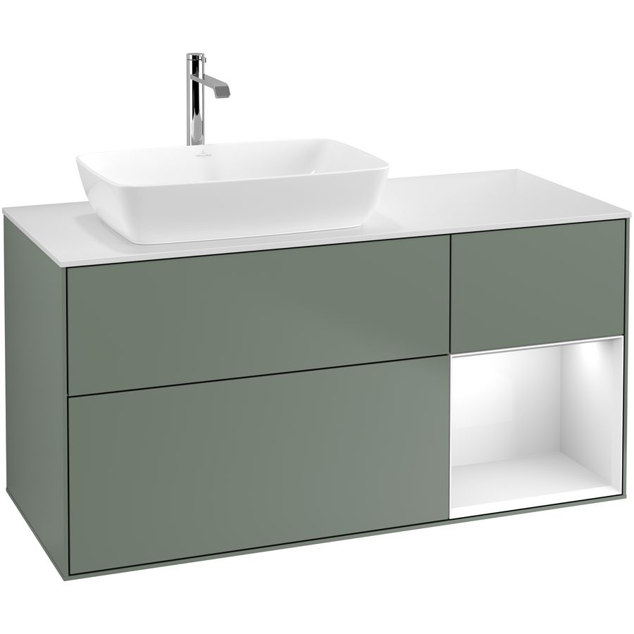 Wastafelonderkast Finion 1200x603x501mm Olive Matt Lacquer G811GFGM