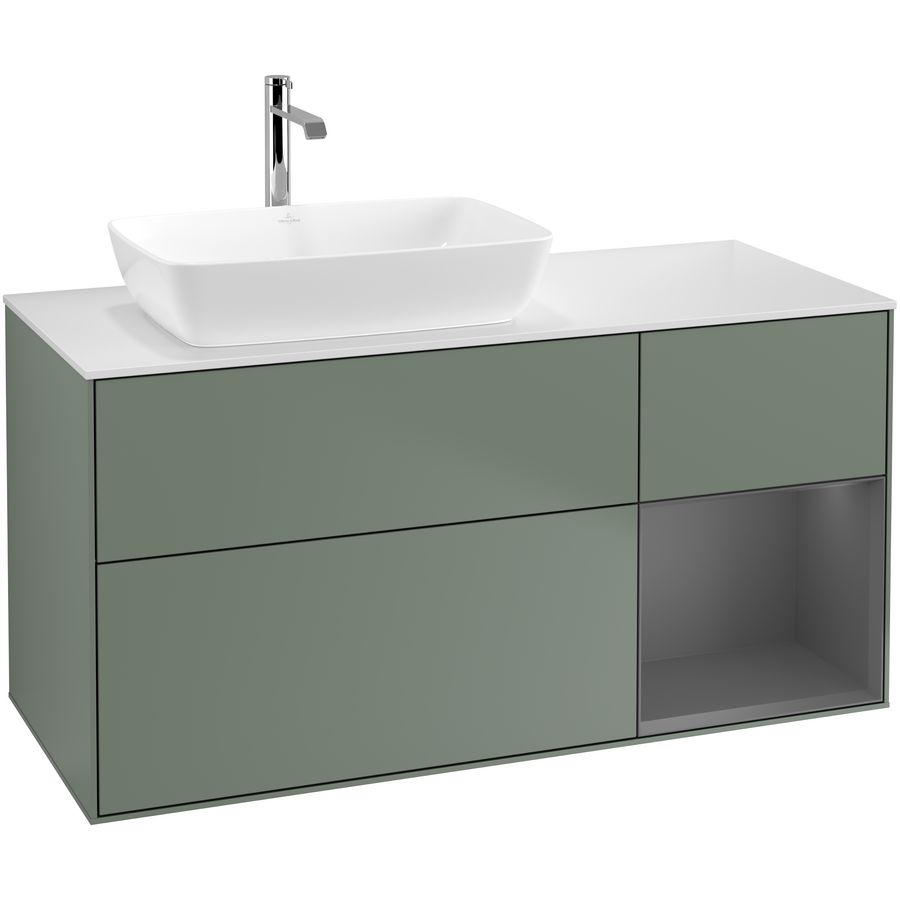 Wastafelonderkast Finion 1200x603x501mm Olive Matt Lacquer G811GKGM