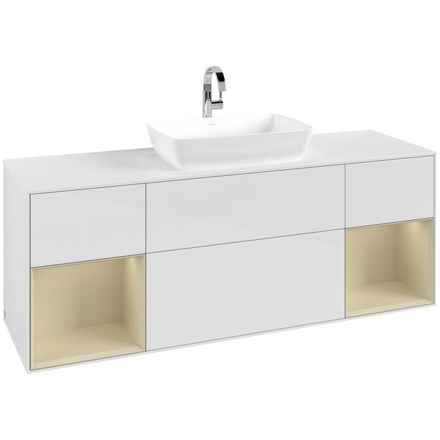 Wastafelonderkast Finion 1600x603x501mm G.White.L F861HJGF