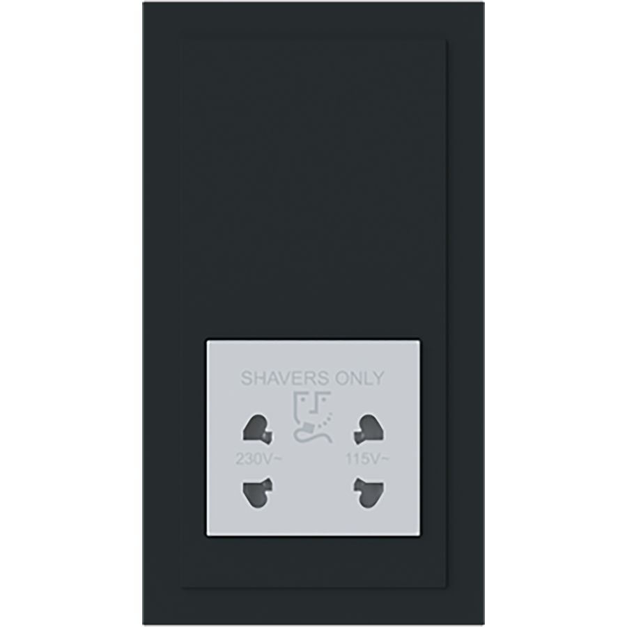Wandcontactdoos met ingebouwde scheidingstrafo art-matzwart (2332 UJBS-45M)