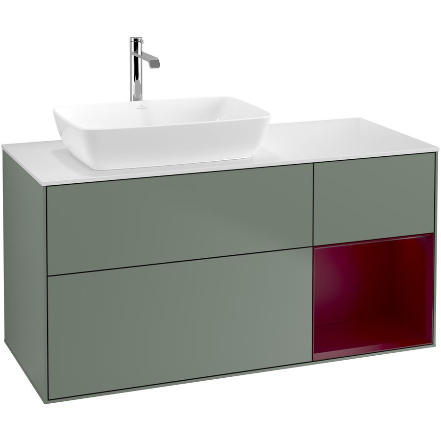 Wastafelonderkast Finion 1200x603x501mm Olive Matt Lacquer G811HBGM