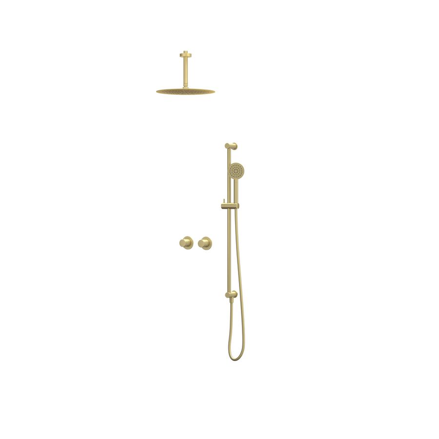 Afbouwdeel regendouche IVY combiset Bond 3 inbouwthermostaat symmetry gebor. mat goud CSB3EXMPCCBB excl. inbouwbox