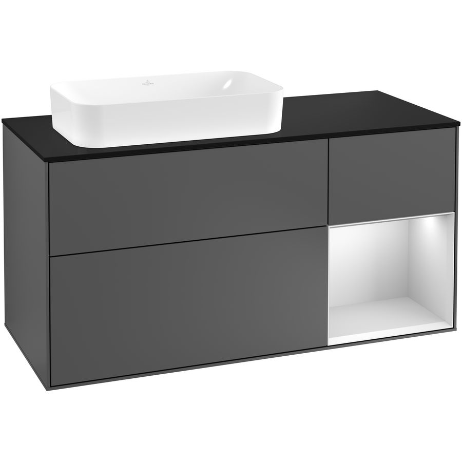 Wastafelonderkast Finion 1200x603x501mm Antr. Matt Lacquer F282MTGK