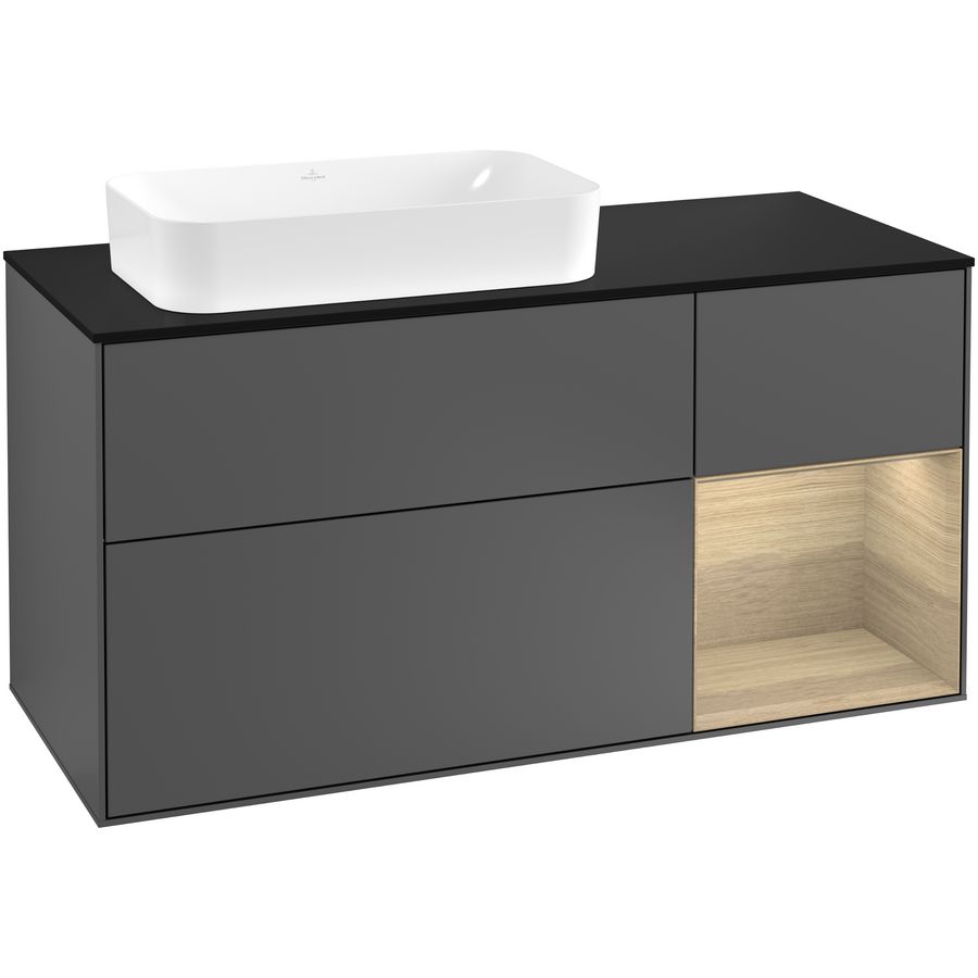 Wastafelonderkast Finion 1200x603x501mm Antr. Matt Lacquer F282PCGK