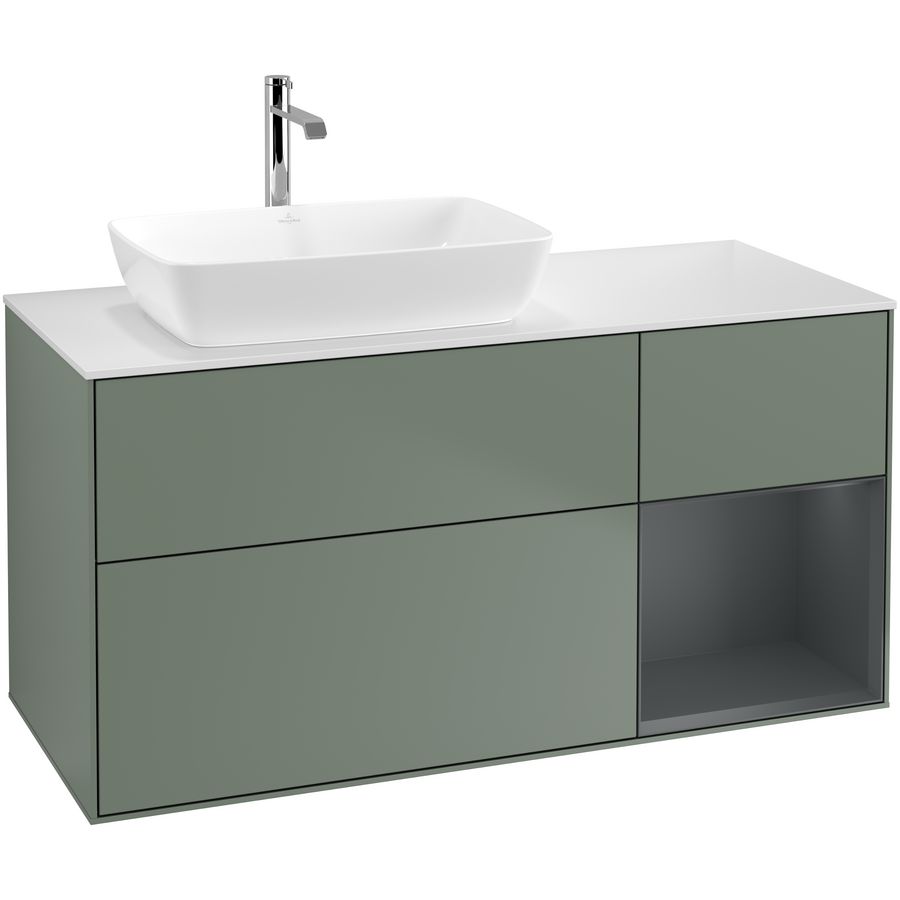 Wastafelonderkast Finion 1200x603x501mm Olive Matt Lacquer G811HGGM
