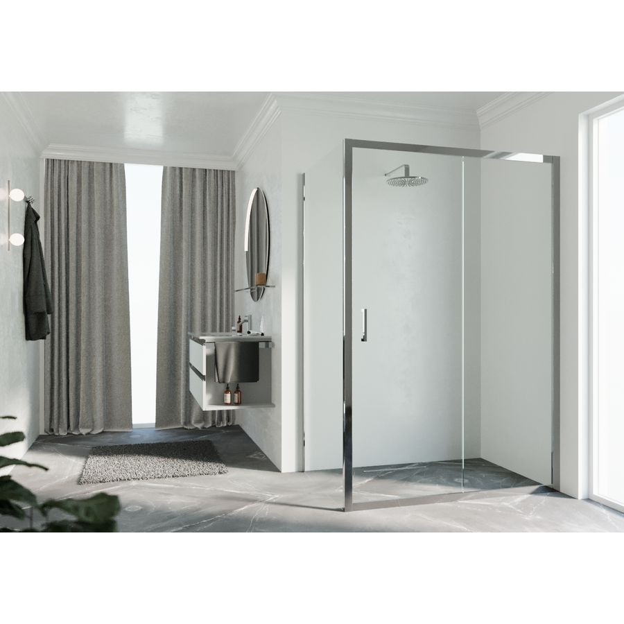 Deur Zeph 2.0 2P 114 Verst. 114-120 Cm Helder Glas Chroom