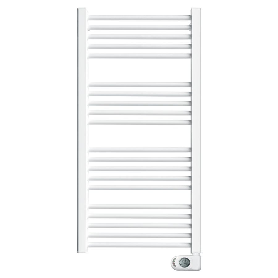 Elektr. badkamerradiator NOXX vloeistofvrij 1100x505mm 750W wit RAL9010 m/ onverlichte thermostaat