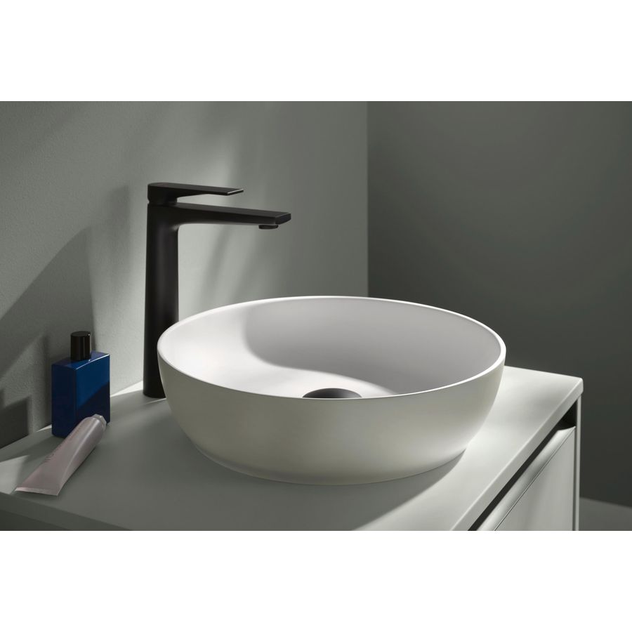 Tulum 1-hendel wastafelmengkraan XL highriser zwart M 50x200x265mm