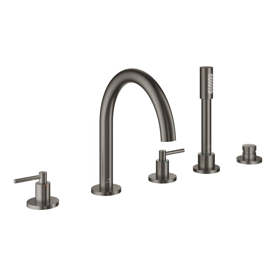 Atrio 5-gats badrandcombinatie hard graphite geborsteld (mat donker grijs) (Spa colors coll.)