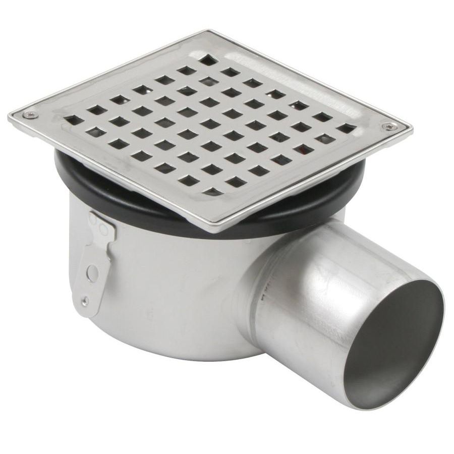 Vloerput RVS304 145x145mm tbv 75mm vastgeschroefd rooster ve