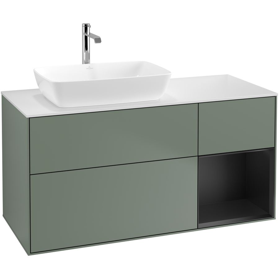 Wastafelonderkast Finion 1200x603x501mm Olive Matt Lacquer G811PDGM