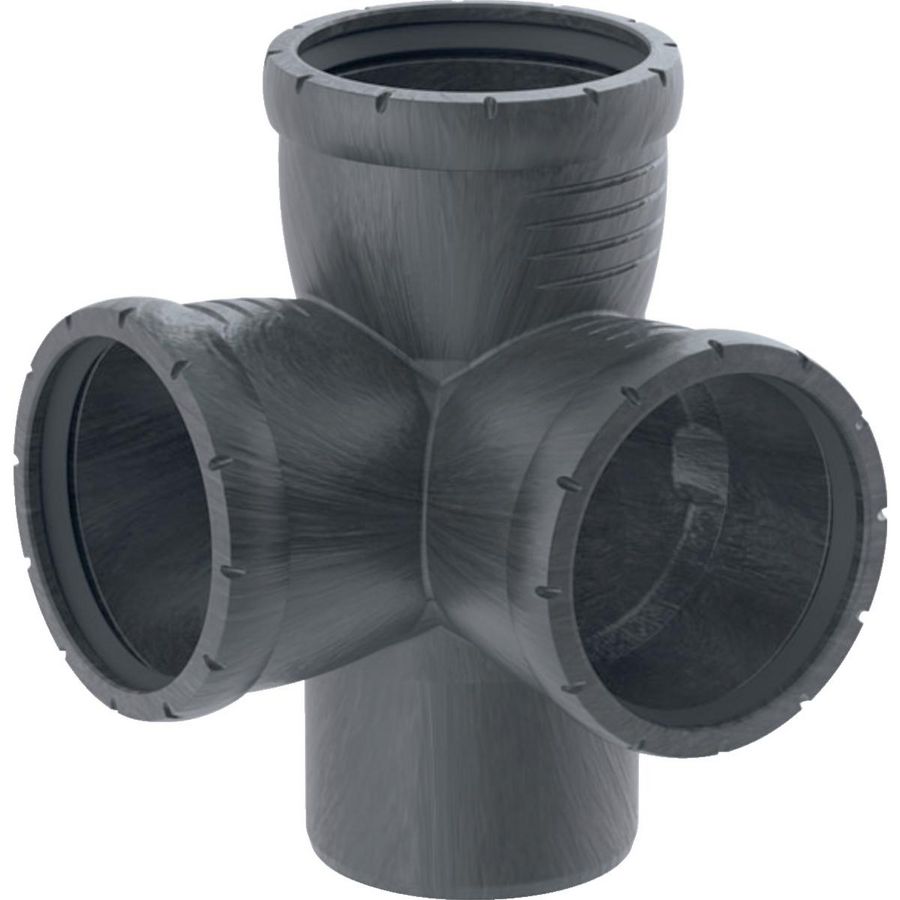 Silent-Pro PP-MX hoek T-stuk 87,5° 90mm 3x mof/spie