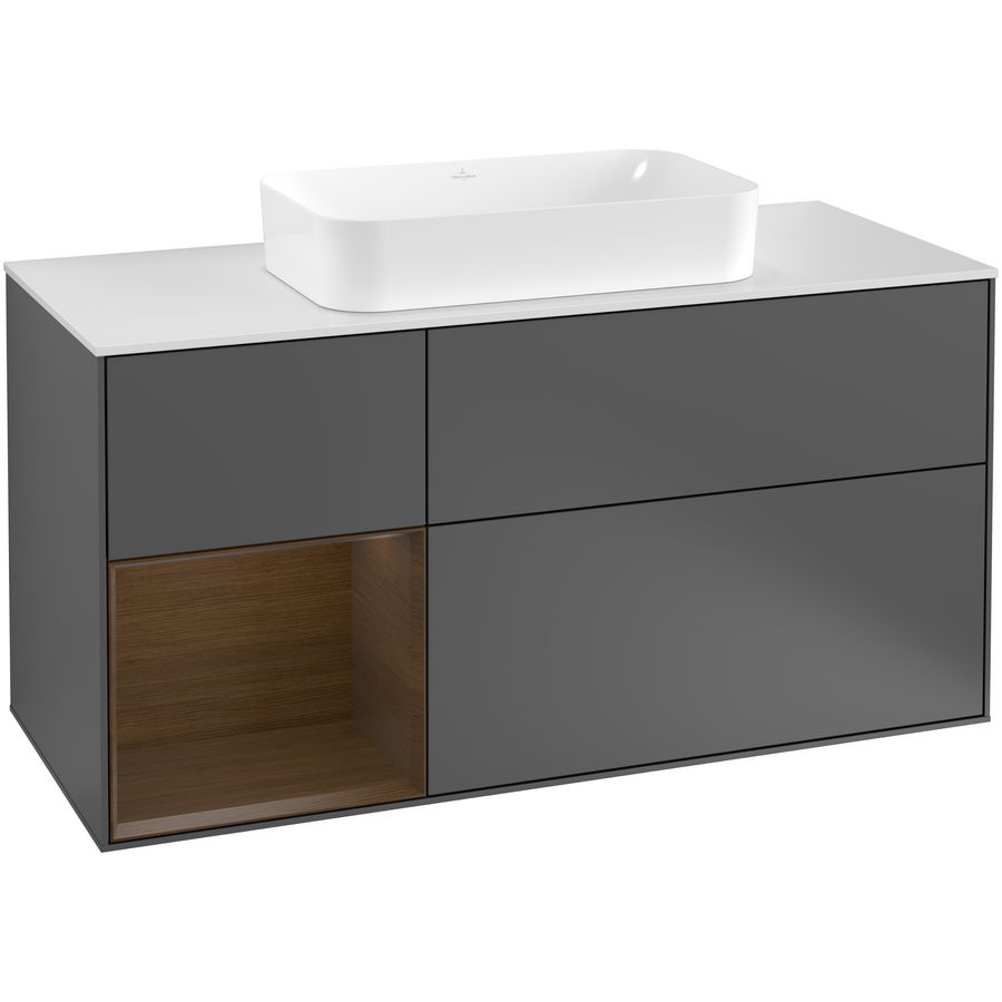 Wastafelonderkast Finion 1200x603x501mm Antr. Matt Lacquer F291GNGK