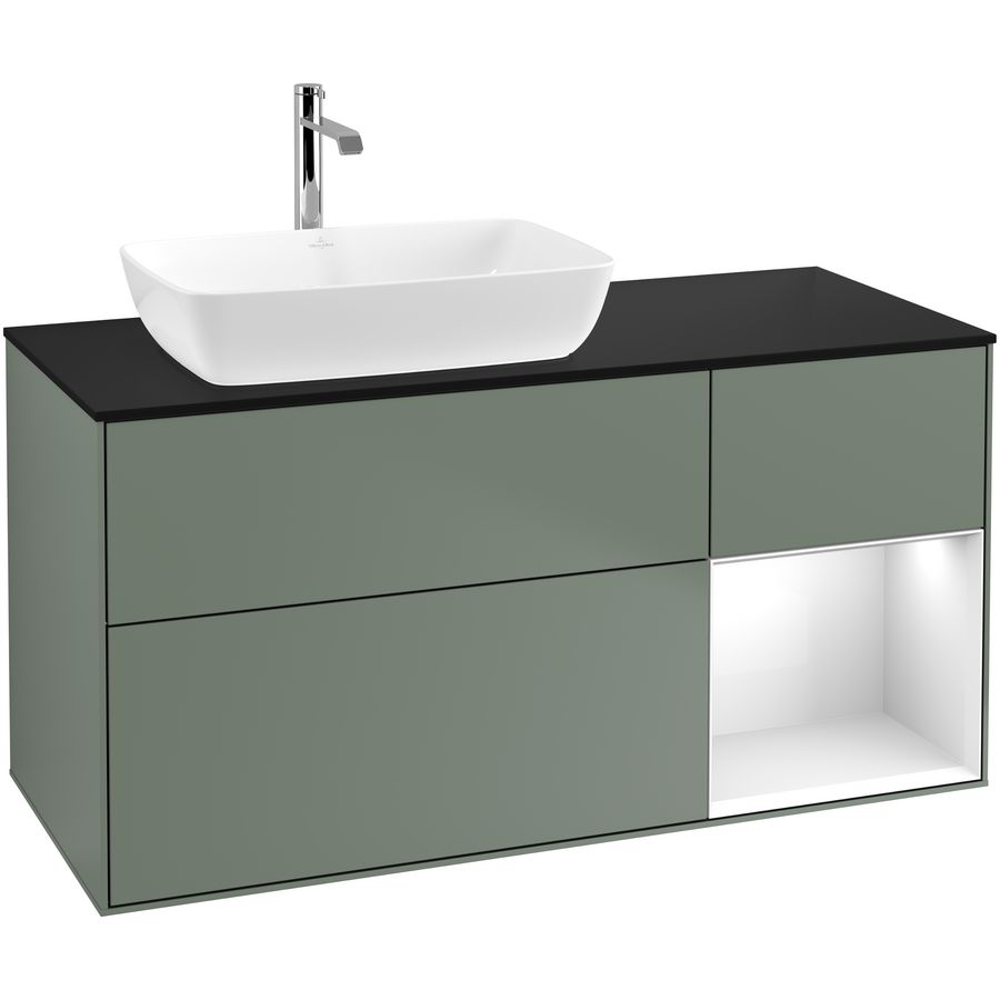 Wastafelonderkast Finion 1200x603x501mm Olive Matt Lacquer G812GFGM
