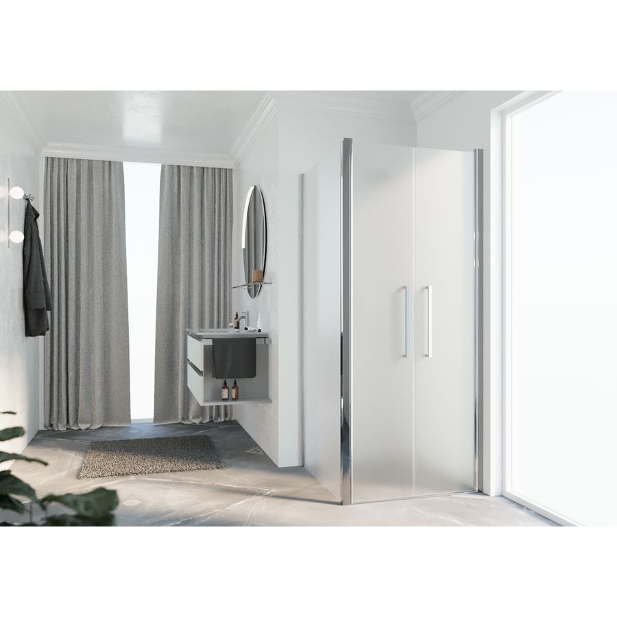 Zijwand Y2F2B 1010-1030x2000mm chroom satin