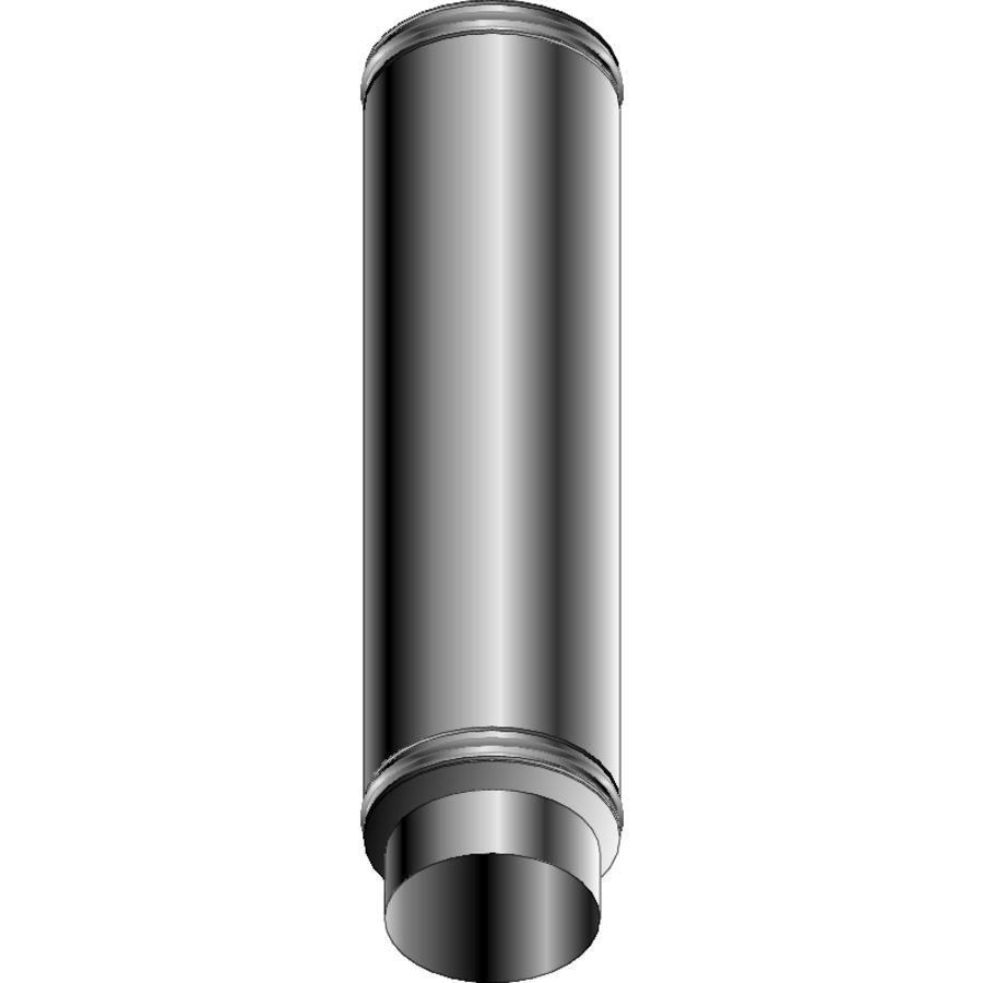 Rookgaspijp dubbelwandig RVS DP25 L=1000 130mm Roccheggiani