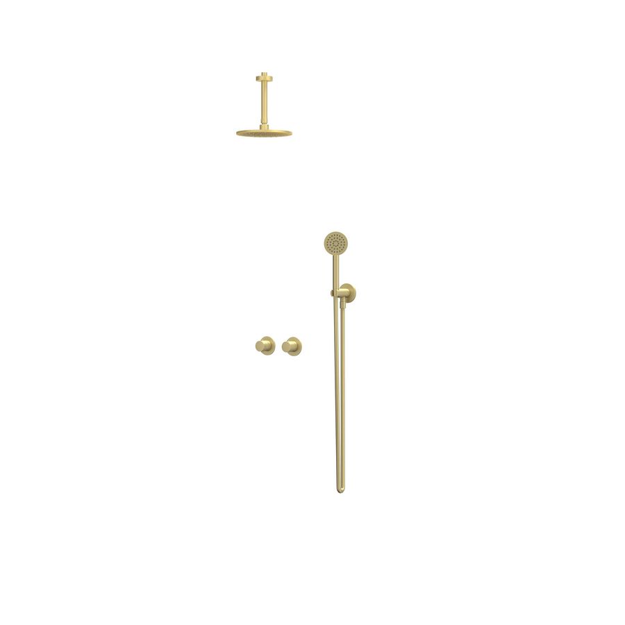 Afbouwdeel regendouche IVY combiset Bond 3 inbouwthermostaat symmetry gebor. mat goud CSB3EXMPCDBA excl. inbouwbox