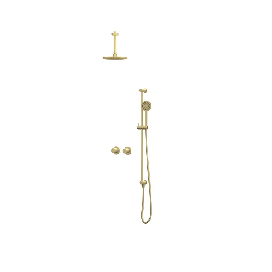 Afbouwdeel regendouche IVY combiset Bond 3 inbouwthermostaat symmetry gebor. mat goud CSB3EXMPCDBB excl. inbouwbox