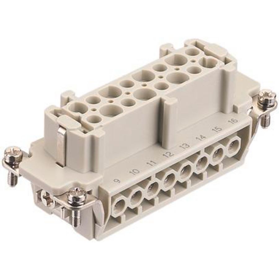 Contactblok Han E 16 Pos. vrouw Insert Screw