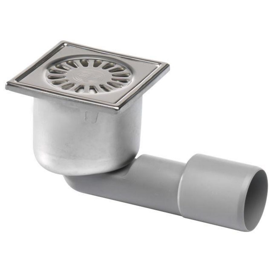 Compact vloerput 97x97mm RVS ZU. 40/50mm sifon50mm