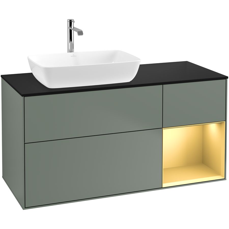 Wastafelonderkast Finion 1200x603x501mm Olive Matt Lacquer G812HFGM