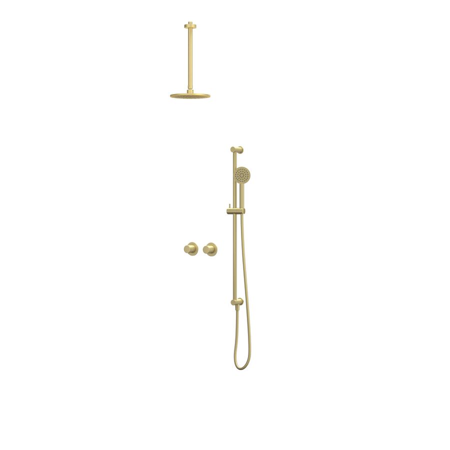Afbouwdeel regendouche IVY combiset Bond 3 inbouwthermostaat symmetry gebor. mat goud CSB3EXMPCDCB excl. inbouwbox