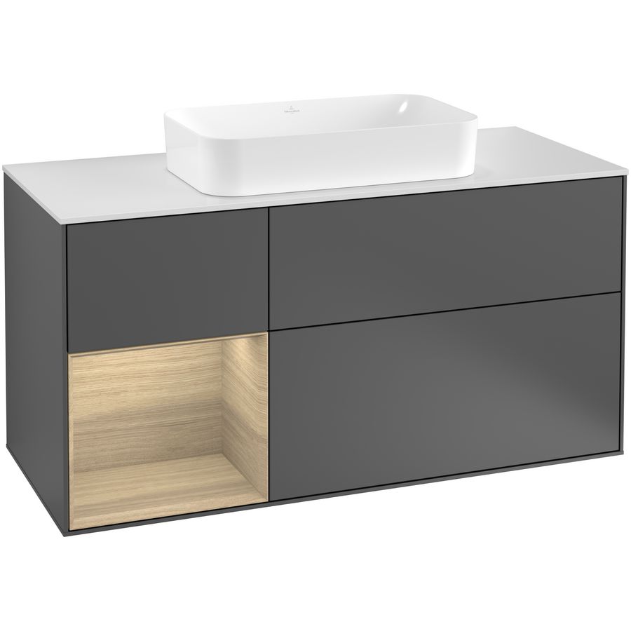 Wastafelonderkast Finion 1200x603x501mm Antr. Matt Lacquer F291PCGK