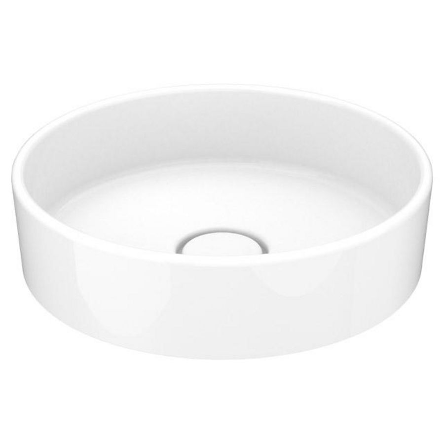 Wastafel keramiek rond 400mm zOnder kraangat wit