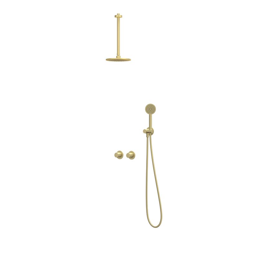 Afbouwdeel regendouche IVY combiset Bond 3 inbouwthermostaat symmetry gebor. mat goud CSB3EXMPCDCC excl. inbouwbox