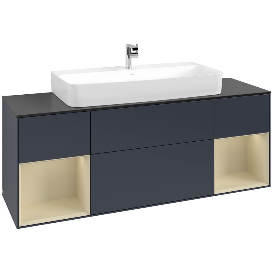 Wastafelonderkast Finion 1600x603x501mm Mid.Blue Matt Lacquer F212HJHG