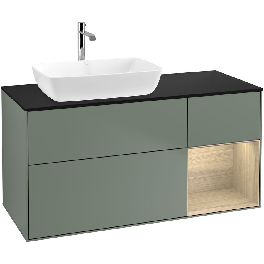 Wastafelonderkast Finion 1200x603x501mm Olive Matt Lacquer G812PCGM