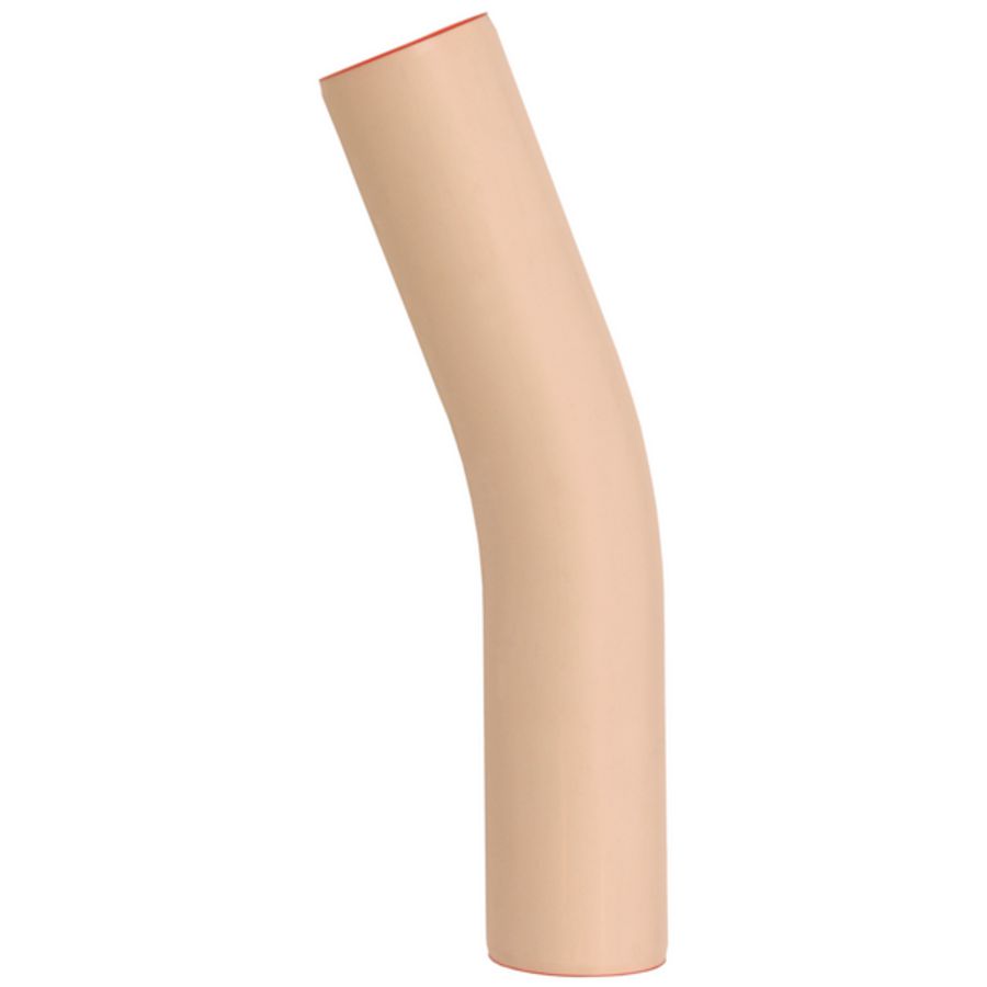 PVC bocht 22° 250mm PN10 SV creme