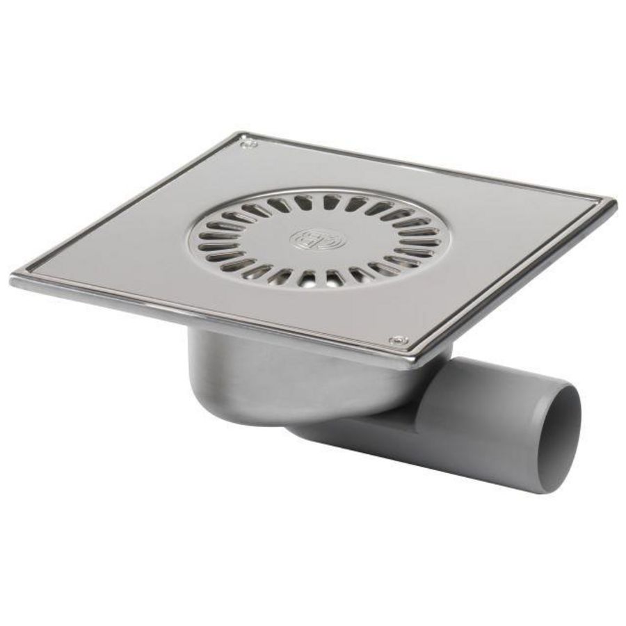 Vloerput Compact RVS304 197x197mm ou/zu 50mm ws50 geschr rst