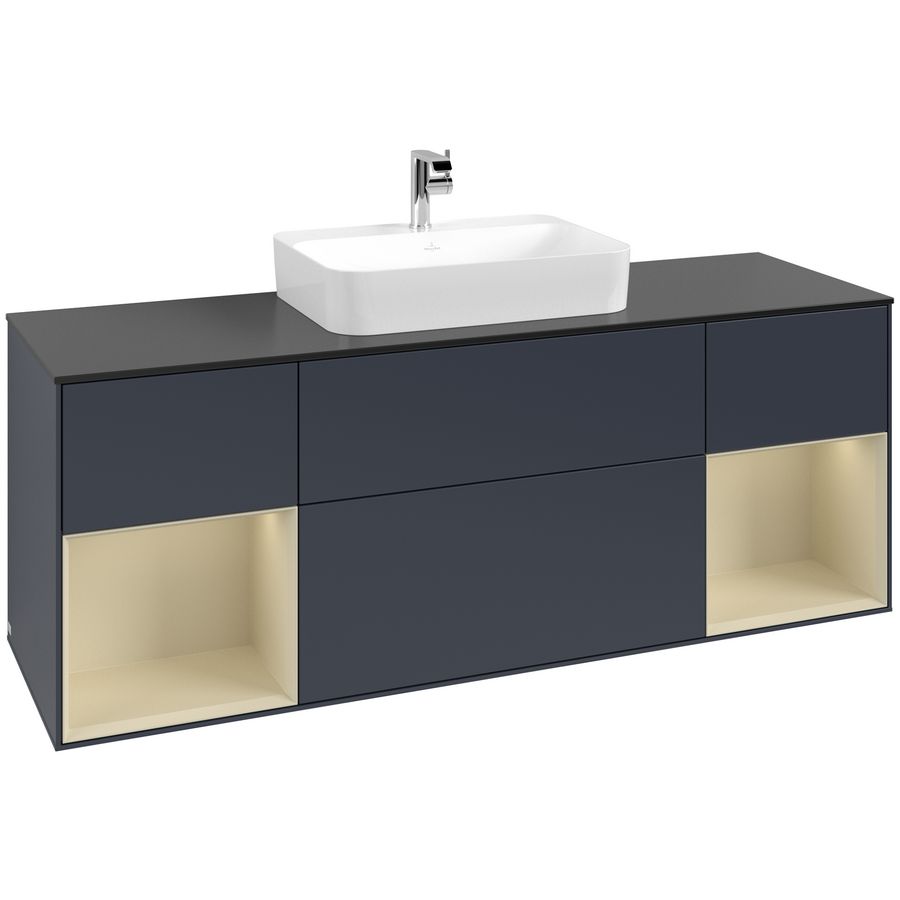 Wastafelonderkast Finion 1600x603x501mm Mid.Blue Matt Lacquer F452HJHG