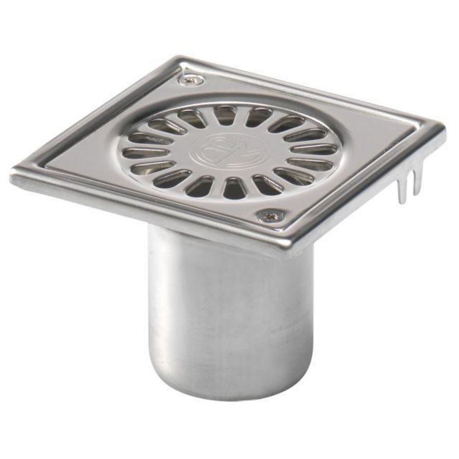 Vloerput zonder watersl RVS304 97x97mm ou 50mm geschr rst